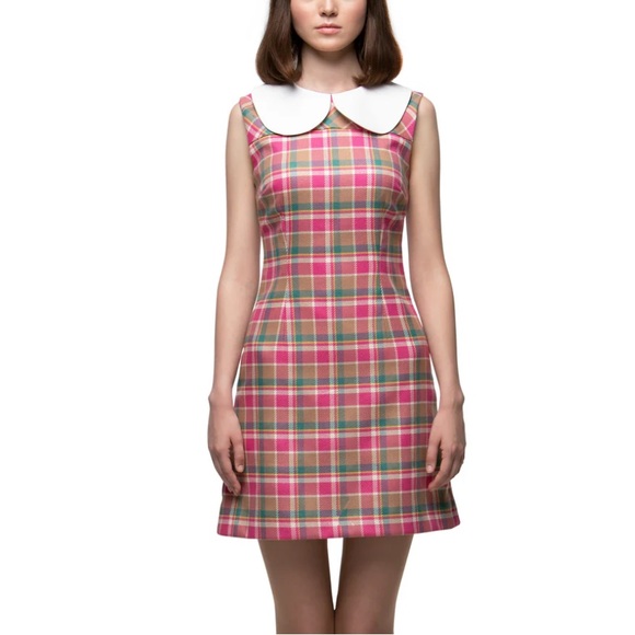 Marmalade Dresses & Skirts - 60’s inspired Plaid Mini Dress with White Peter Pan Collar by Marmalade Medium